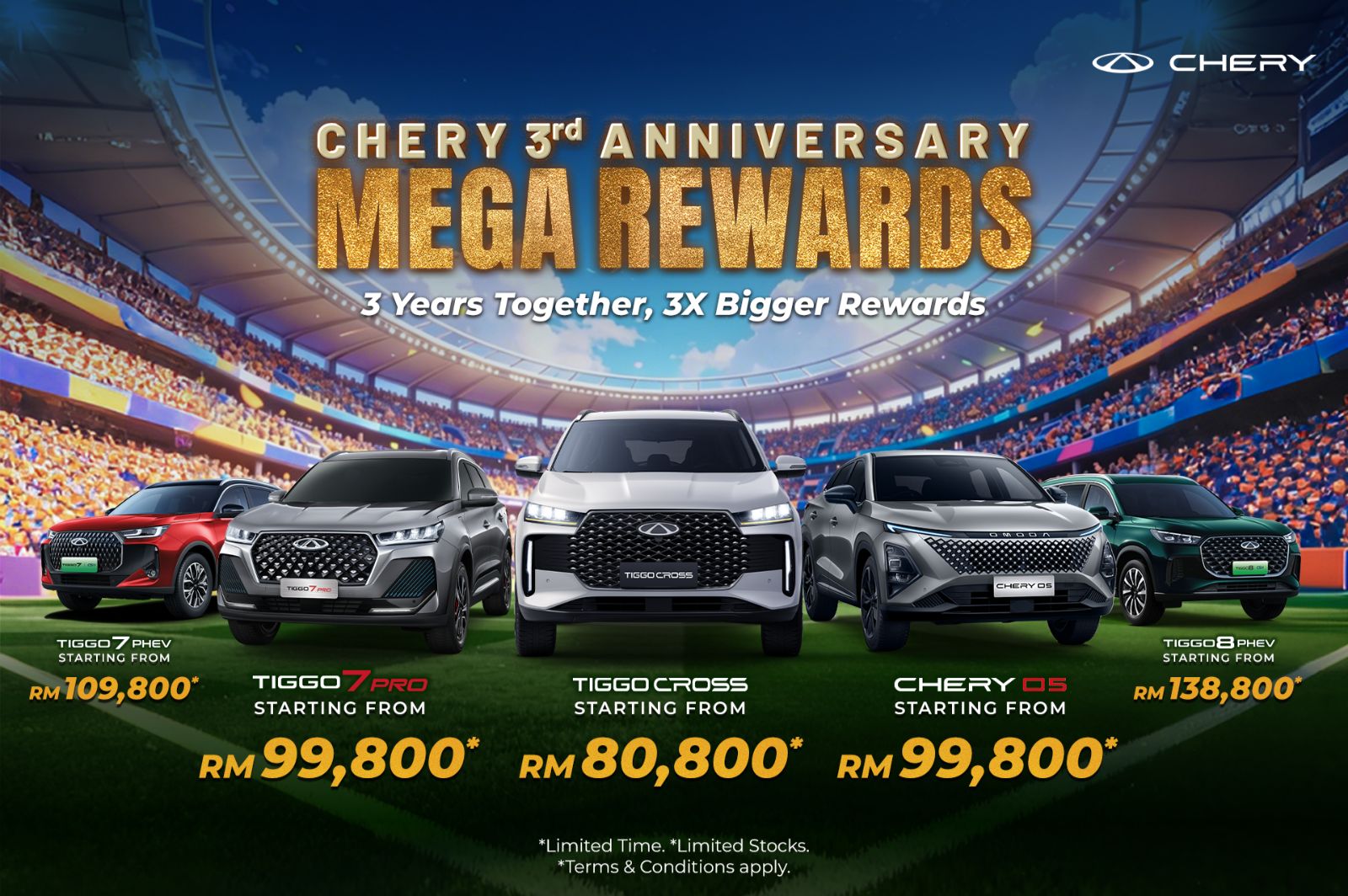 Chery Malaysia Celebrates Three Years in Malaysia with Mega Rewards